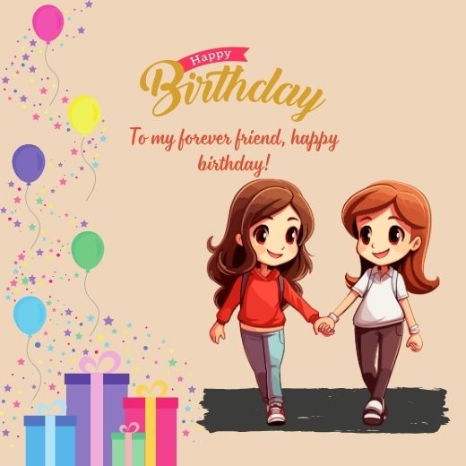  Happy birthday greeting with a heartfelt message to a friend.