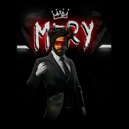 Person in a suit with a crown symbol and the text _M7RY_ in the background