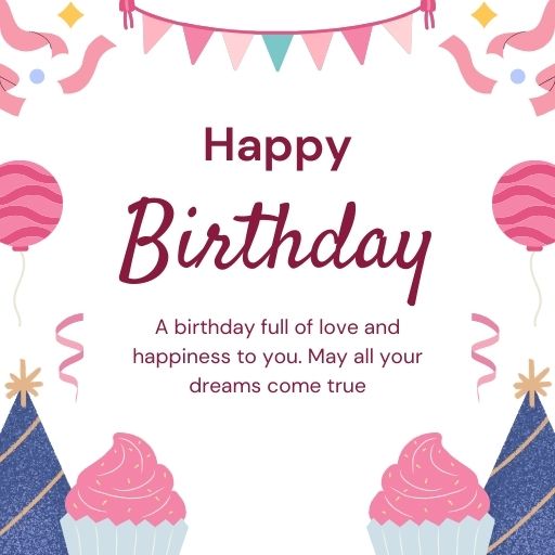 a birthday card with a cupcake and balloons