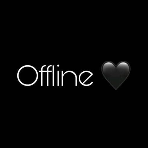 a black background with the words offline and a heart