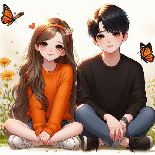 a boy and a girl sitting next to each other