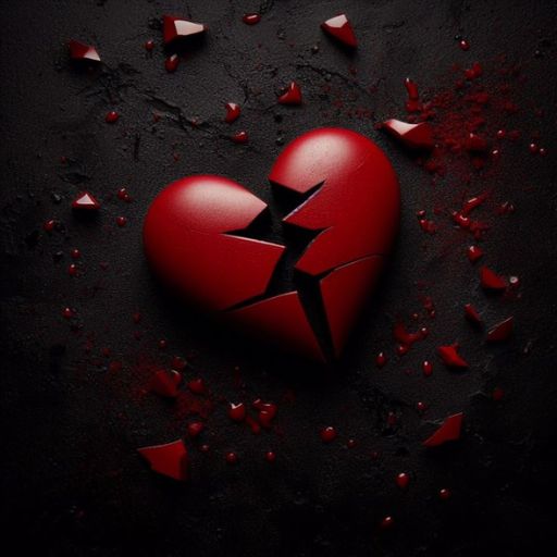 a broken heart with a crack in the middle