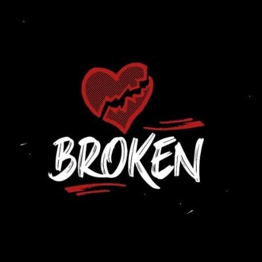 a broken heart with the word broken on it (2)