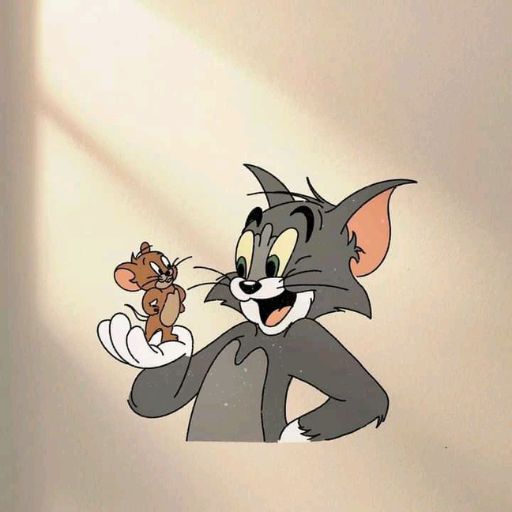 a cartoon character holding a mouse in his hand