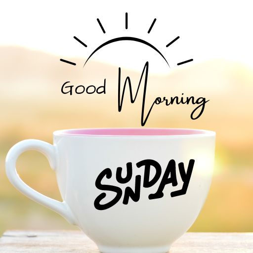 a coffee cup with the words good morning and a sun above it