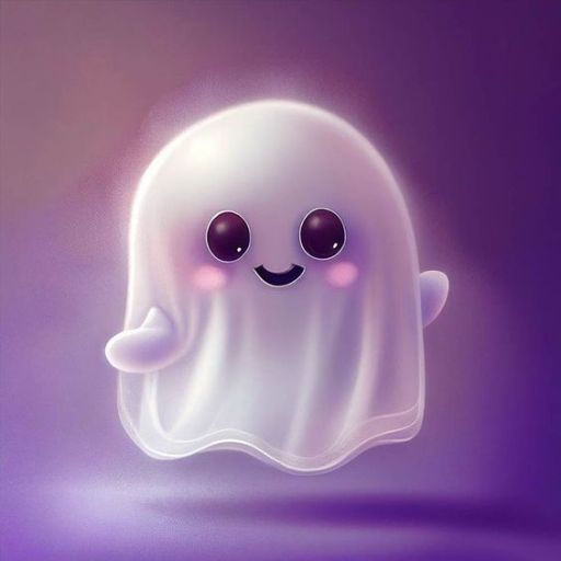 a ghost with eyes and a smile on its face