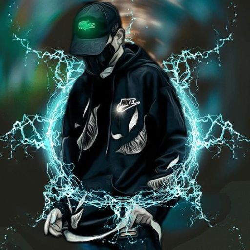 a painting of a man wearing a black hoodie and a green cap