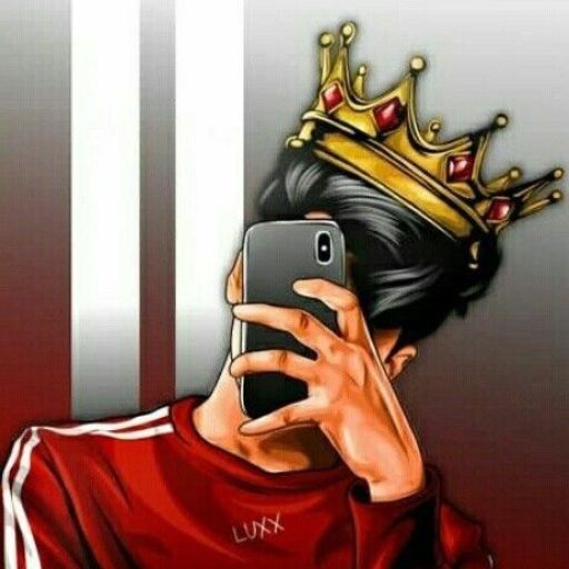 a painting of a man with a crown on his head holding a cell phone