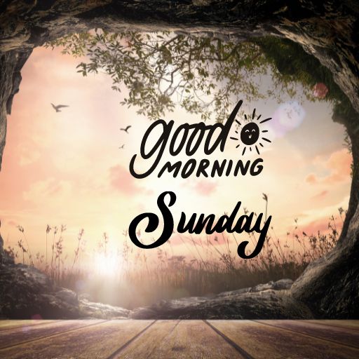 a picture with the words good morning sunday