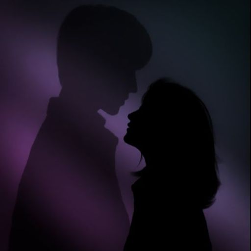 a silhouette of a man and a woman