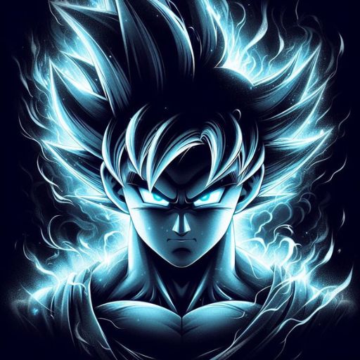 a very cool looking gohan with blue eyes