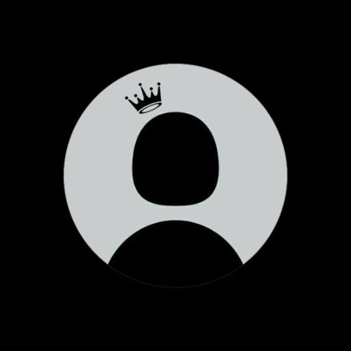 a white circle with a crown on top of it