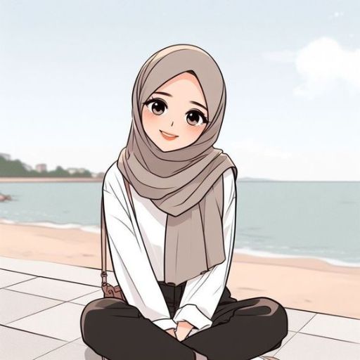 a woman in a hijab sitting on the ground