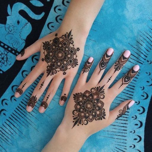 a woman's hands with henna tattoos on them (7)