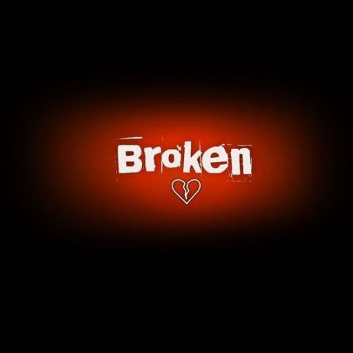 the word broken written on a dark background