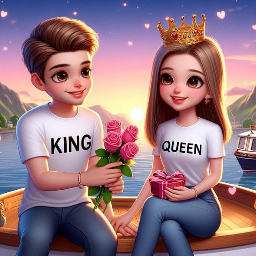 A couple wearing matching t-shirts that read _King_ and _Queen,_ symbolizing their strong bond and partnership