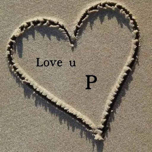 A heart drawn in the snow with _Love u P_ written inside it