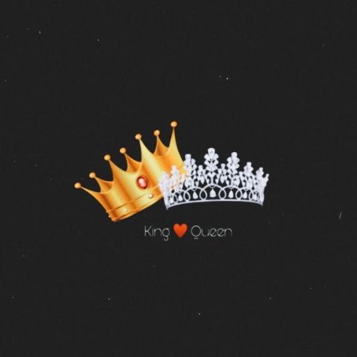 A king and queen logo prominently displayed on a sleek black background, symbolizing royalty and elegance