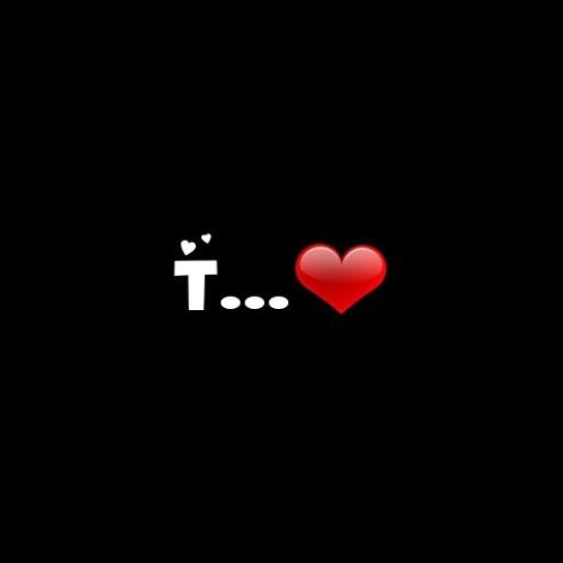 An image featuring a white letter 'T' with ellipsis and a red heart emoji on a black background