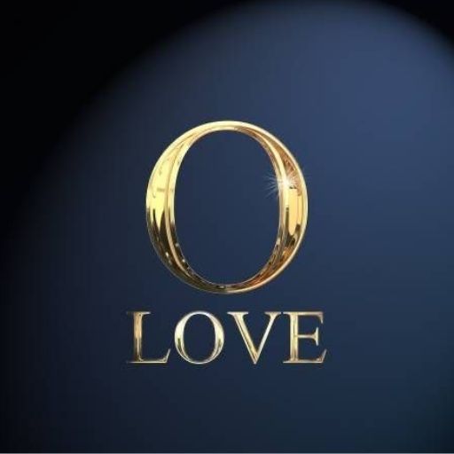 Gold letter _O_ above the gold text _LOVE_ on a dark background