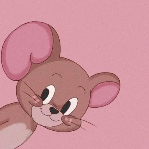 Illustration of a winking cartoon mouse with a pink background