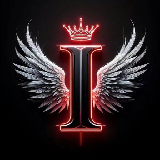 Neon-lit Roman numeral II with a crown on top and white wings spread out against a dark background