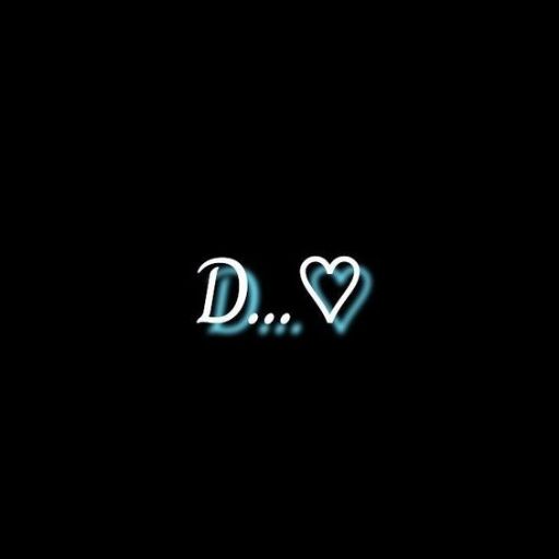 a black background with a blue heart and the word d on it