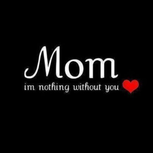 a black background with the words mom and a red heart