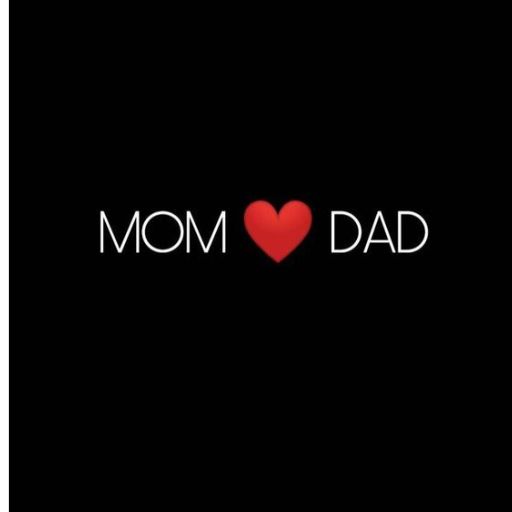 a black background with the words mom and a red heart