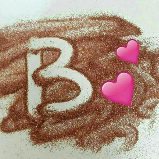 a drawing of two hearts and the letter b