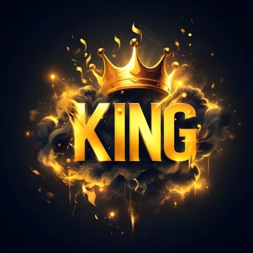 a gold king crown on top of a black background