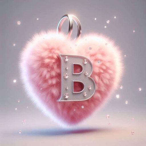 a heart shaped object with the letter b on it