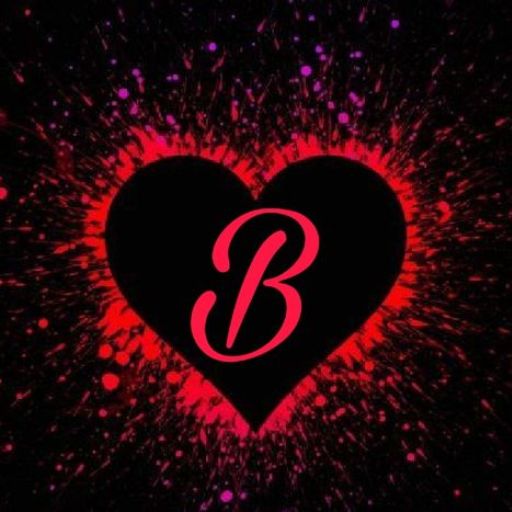 a heart with the letter b in it