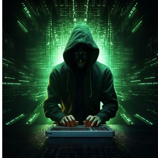 a man in a hoodie is typing on a laptop