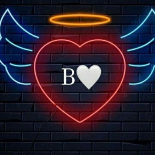 a neon sign with a heart and angel wings