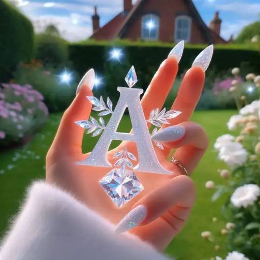 a person holding a crystal letter in their hand