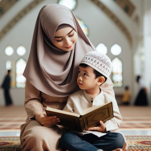 a woman reading a book to a child