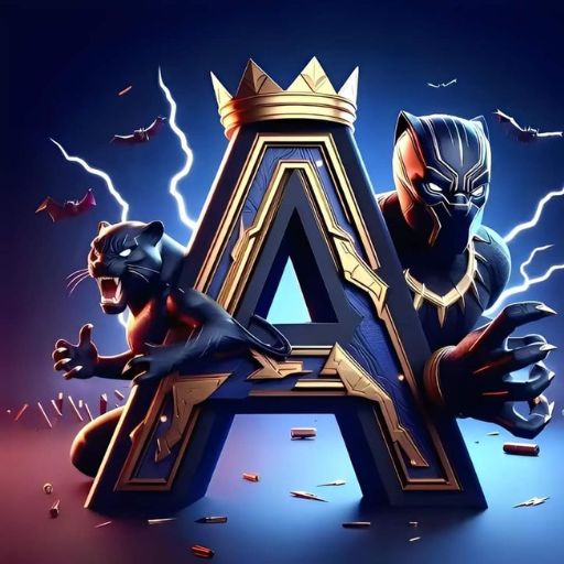 the avengers logo with a panther and a panther on it