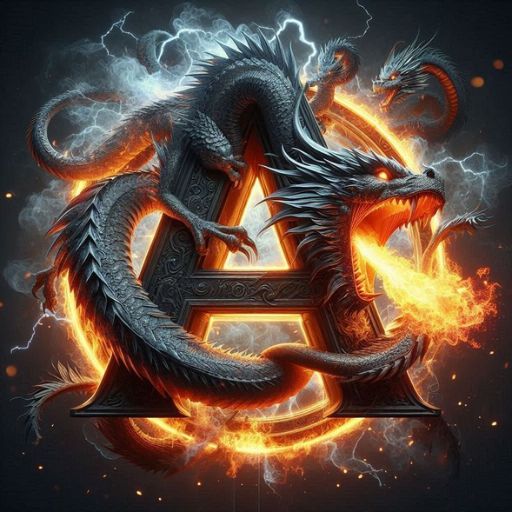 the letter a with a dragon on top of it