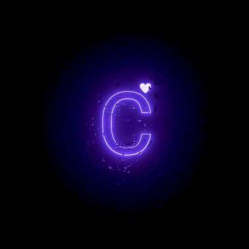 the letter c is lit up in the dark