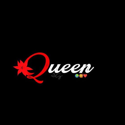 the queen logo on a black background