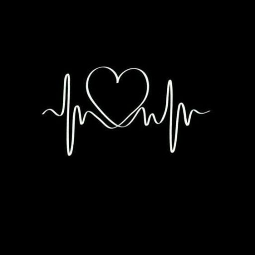 A heart shape integrated into a white ECG line on a black background