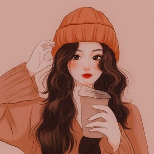 Illustration of a person in a hat holding a coffee cup